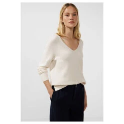 Modezauber Günstiges Geschäft -Modezauber Günstiges Geschäft street one v neck sweater pullover weiss 14959 front