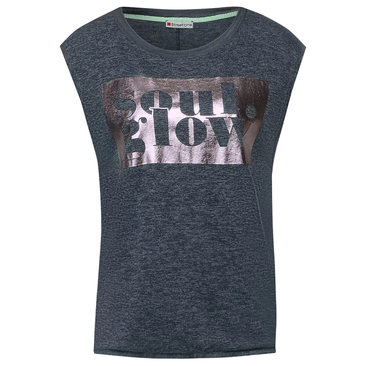 Street One Partprint Top Deep Blue Melange 1 Street One Partprint Top Deep Blue Melange