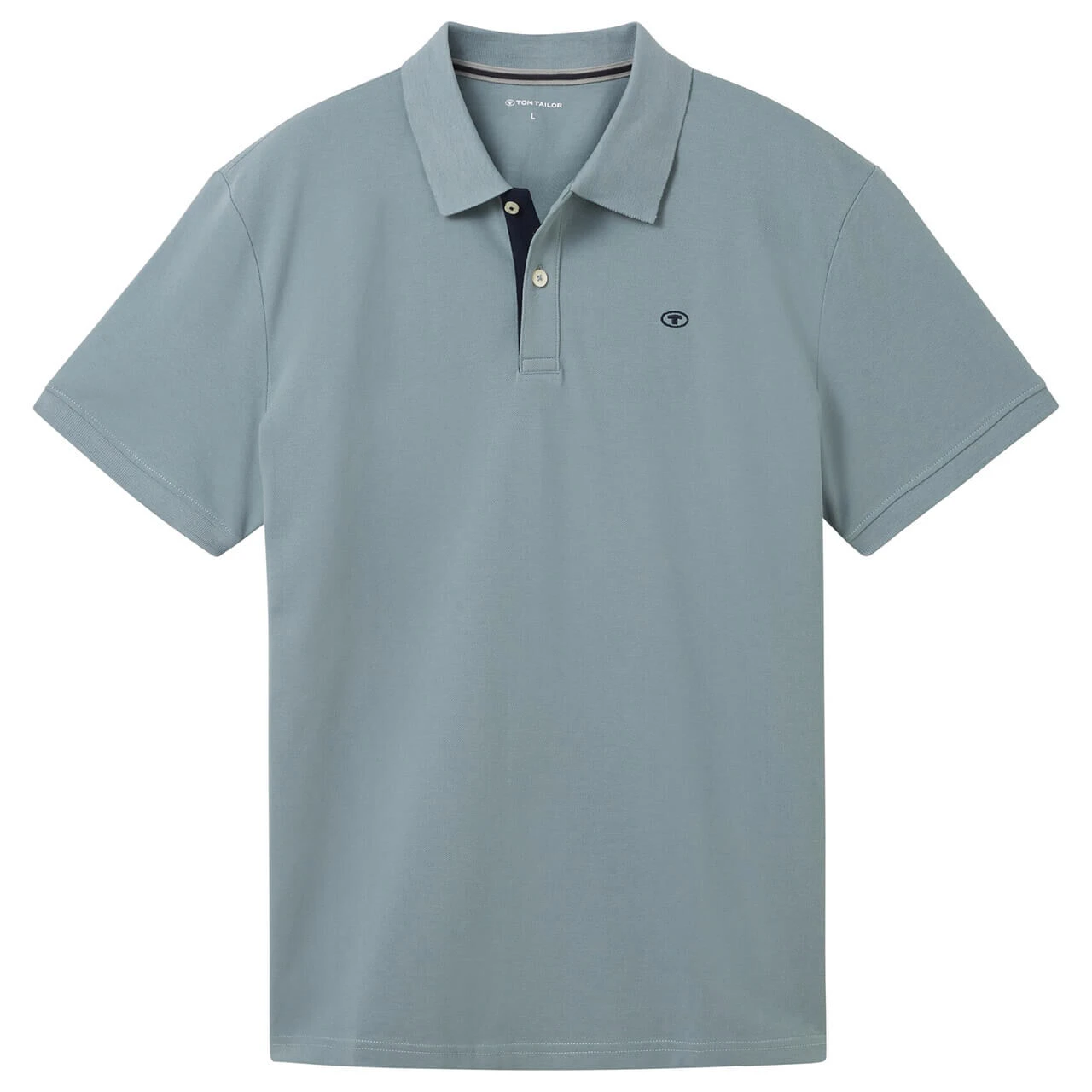 Tom Tailor Herren Piqué Poloshirt Contrast Grey Mint 1 Tom Tailor Herren Piqué Poloshirt Contrast Grey Mint
