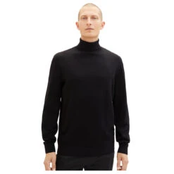 Tom Tailor Herren Rollkragen Pullover Turtleneck Knit Black 8 Tom Tailor Herren Rollkragen Pullover Turtleneck Knit Black -Modezauber Günstiges Geschäft tom tailor basic turtleneck knit pullover schwarz 29999 detail vorne