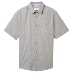 Tom Tailor Herren 1/2 Arm Hemd Smokey Olive Green