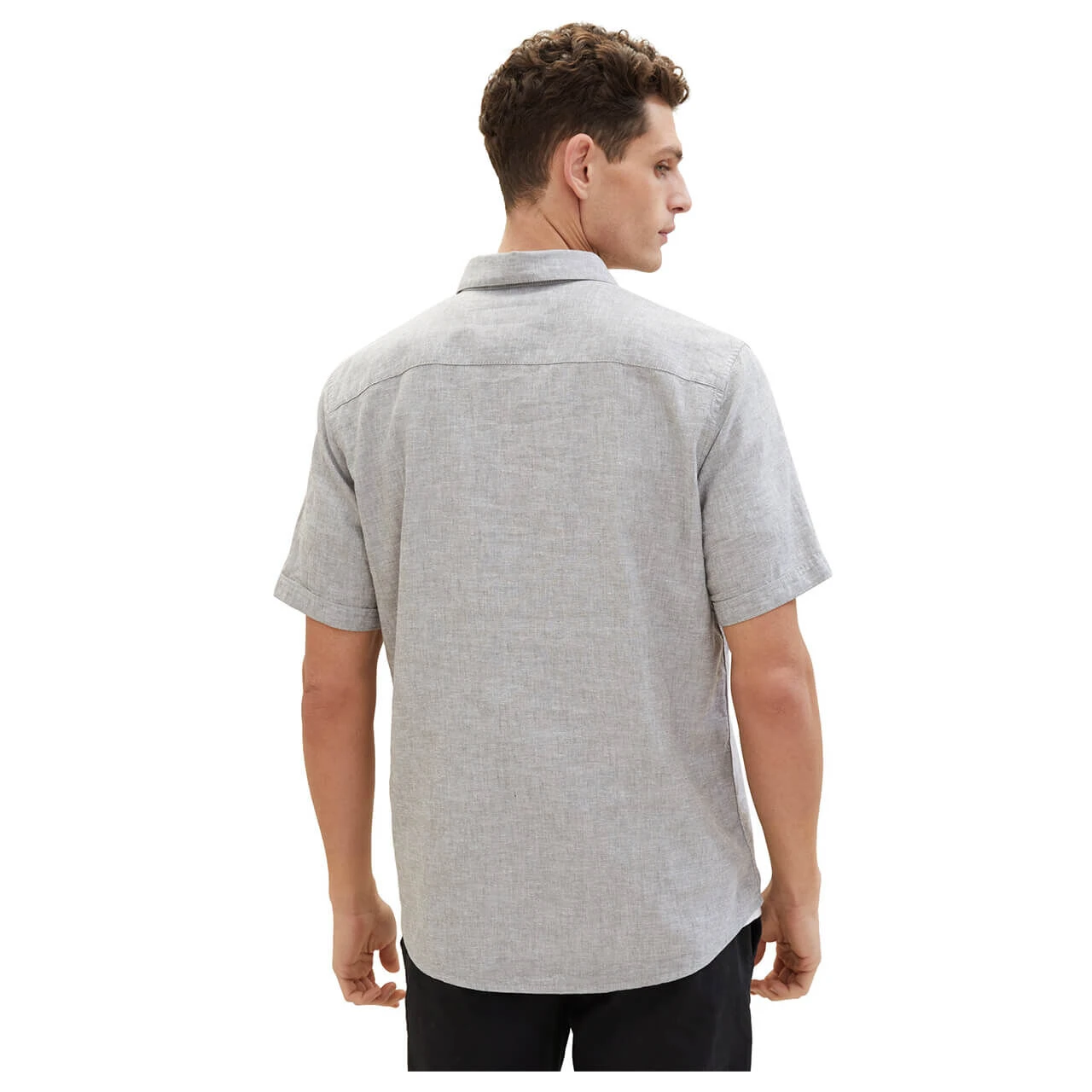 Tom Tailor Herren 1/2 Arm Hemd Smokey Olive Green 4 Tom Tailor Herren 1/2 Arm Hemd Smokey Olive Green – Bild 4