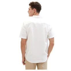 Tom Tailor Herren 1/2 Arm Hemd White -Modezauber Günstiges Geschäft tom tailor cotton linen shirt leinenhemd weiss 20000 model hinten