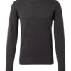 Tom Tailor Herren Pullover Basic Crewneck Black Grey Melange