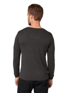Tom Tailor Herren Pullover Basic Crewneck Black Grey Melange 7 Tom Tailor Herren Pullover Basic Crewneck Black Grey Melange -Modezauber Günstiges Geschäft tom tailor crew neck sweater grey 10617 hinten