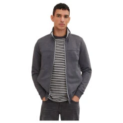 Tom Tailor Herren Sweatjacke Dark Grey Melange -Modezauber Günstiges Geschäft tom tailor cutline sweat jacket grau 11086 ansicht oberkoerper
