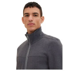 Tom Tailor Herren Sweatjacke Dark Grey Melange -Modezauber Günstiges Geschäft tom tailor cutline sweat jacket grau 11086 ansicht portrait