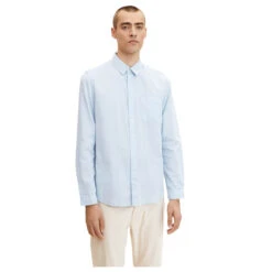 Tom Tailor Herren Hemd Light Blue White Structure -Modezauber Günstiges Geschäft tom tailor hemd blau 30159 ansicht model