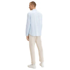 Tom Tailor Herren Hemd Light Blue White Structure -Modezauber Günstiges Geschäft tom tailor hemd blau 30159 ansicht model hinten