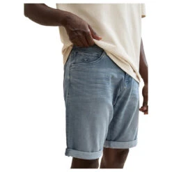 Tom Tailor Josh Jeans Bermuda Blue Grey Denim -Modezauber Günstiges Geschäft tom tailor jeans josh shorts blau 10160 model detail vorne