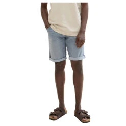 Tom Tailor Josh Jeans Bermuda Blue Grey Denim -Modezauber Günstiges Geschäft tom tailor jeans josh shorts blau 10160 model front