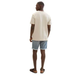 Tom Tailor Josh Jeans Bermuda Blue Grey Denim -Modezauber Günstiges Geschäft tom tailor jeans josh shorts blau 10160 model hinten