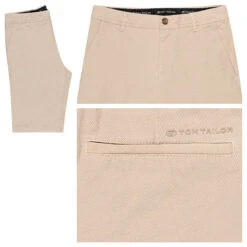 Modezauber Günstiges Geschäft 32 Tom Tailor Chino Baumwoll Bermuda Beige Structure Print