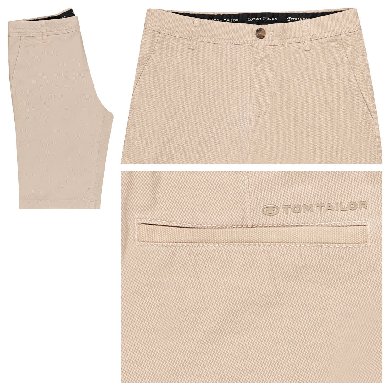 Tom Tailor Chino Baumwoll Bermuda Beige Structure Print 1 Tom Tailor Chino Baumwoll Bermuda Beige Structure Print
