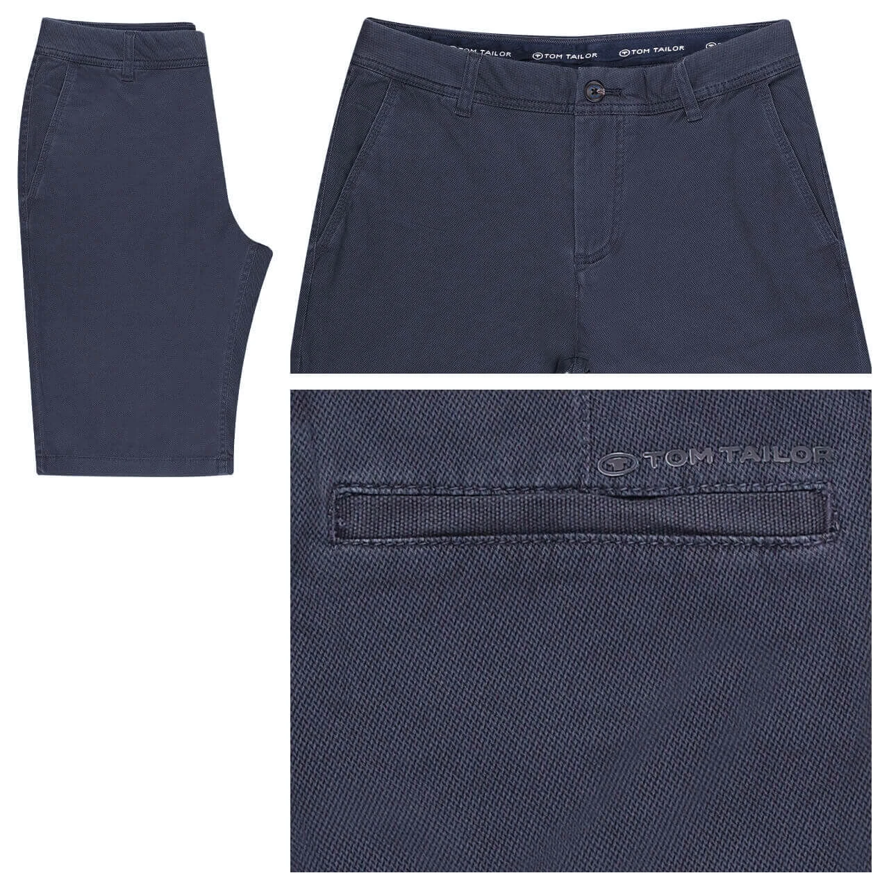 Tom Tailor Chino Baumwoll Bermuda Navy Structure Print 1 Tom Tailor Chino Baumwoll Bermuda Navy Structure Print