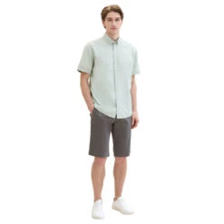 Tom Tailor Chino Baumwoll Bermuda Grey Structure Print 11 Tom Tailor Chino Baumwoll Bermuda Grey Structure Print -Modezauber Günstiges Geschäft tom tailor jeans slim printed chino shorts grau 34673 model