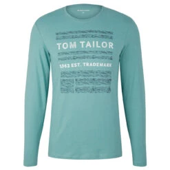 Tom Tailor Herren Langarm Shirt Salvia Print