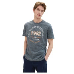 Tom Tailor Herren T-Shirt Navy Grey Mint Fine Stripes 8 Tom Tailor Herren T-Shirt Navy Grey Mint Fine Stripes -Modezauber Günstiges Geschäft tom tailor logo tee t shirt grau 35181 model front