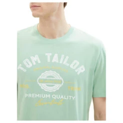Tom Tailor Herren T-Shirt Paradise Mint Logo Print 11 Tom Tailor Herren T-Shirt Paradise Mint Logo Print -Modezauber Günstiges Geschäft tom tailor logo tee t shirt gruen 23383 model detail