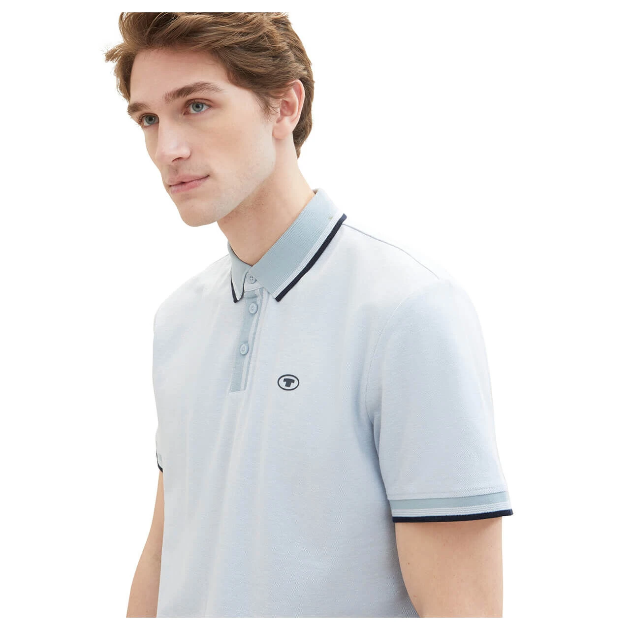 Tom Tailor Herren Piqué Poloshirt White Foggy Light Blue 6 Tom Tailor Herren Piqué Poloshirt White Foggy Light Blue – Bild 6