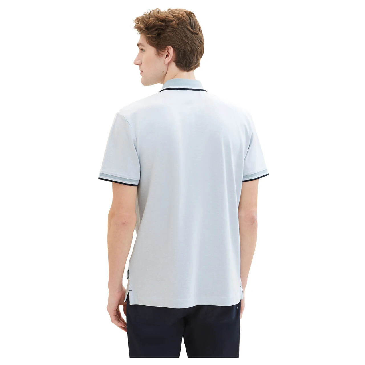 Tom Tailor Herren Piqué Poloshirt White Foggy Light Blue 4 Tom Tailor Herren Piqué Poloshirt White Foggy Light Blue – Bild 4