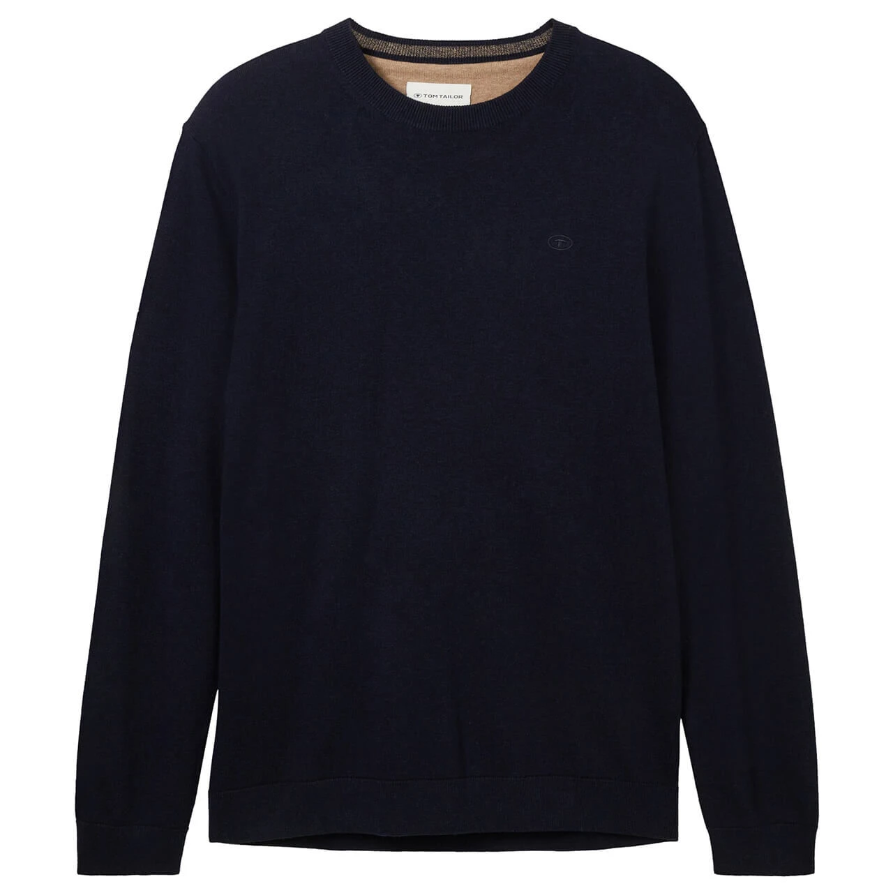 Tom Tailor Herren Pullover Basic Crewneck Knitted Navy Melange Compact Cotton 1 Tom Tailor Herren Pullover Basic Crewneck Knitted Navy Melange Compact Cotton