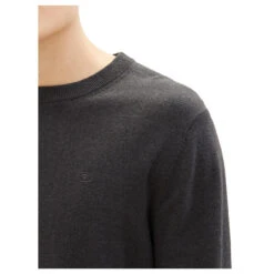 Tom Tailor Herren Pullover Basic Crewneck Black Grey Melange Compact Cotton 11 Tom Tailor Herren Pullover Basic Crewneck Black Grey Melange Compact Cotton -Modezauber Günstiges Geschäft tom tailor pullover crewneck knit grau 10617 model detail