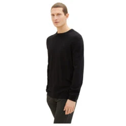Tom Tailor Herren Pullover Basic Crewneck Deep Black Compact Cotton 8 Tom Tailor Herren Pullover Basic Crewneck Deep Black Compact Cotton -Modezauber Günstiges Geschäft tom tailor pullover crewneck knit schwarz 29999 model