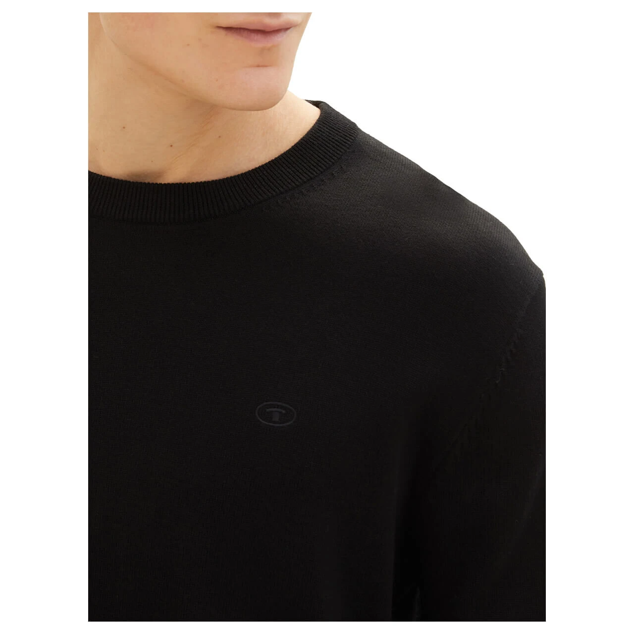 Tom Tailor Herren Pullover Basic Crewneck Deep Black Compact Cotton 6 Tom Tailor Herren Pullover Basic Crewneck Deep Black Compact Cotton – Bild 6