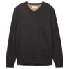 Tom Tailor Herren Pullover Basic V-neck Black Grey Melange Compact Cotton