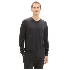 Tom Tailor Herren Pullover Basic V-neck Black Grey Melange Compact Cotton 8 Tom Tailor Herren Pullover Basic V-neck Black Grey Melange Compact Cotton -Modezauber Günstiges Geschäft tom tailor pullover v neck knit grau 10617 model