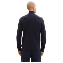 Tom Tailor Herren Strickjacke Knitted Navy Melange Blue 8 Tom Tailor Herren Strickjacke Knitted Navy Melange Blue -Modezauber Günstiges Geschäft tom tailor structure mix knit jacket jacke blau 13160 ansicht model hinten