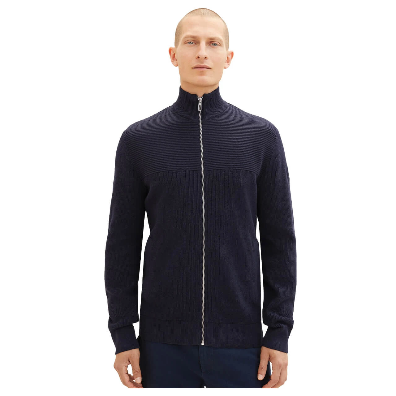 Tom Tailor Herren Strickjacke Knitted Navy Melange Blue 2 Tom Tailor Herren Strickjacke Knitted Navy Melange Blue – Bild 2