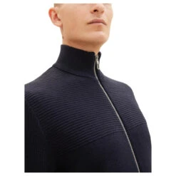 Tom Tailor Herren Strickjacke Knitted Navy Melange Blue 9 Tom Tailor Herren Strickjacke Knitted Navy Melange Blue -Modezauber Günstiges Geschäft tom tailor structure mix knit jacket jacke blau 13160 detail vorn