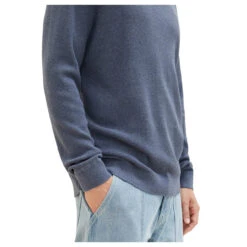Tom Tailor Herren Structured Crewneck Knit Pullover Vintage Indigo Blue -Modezauber Günstiges Geschäft tom tailor structured crewneck knit strickpullover blau 18964 seite