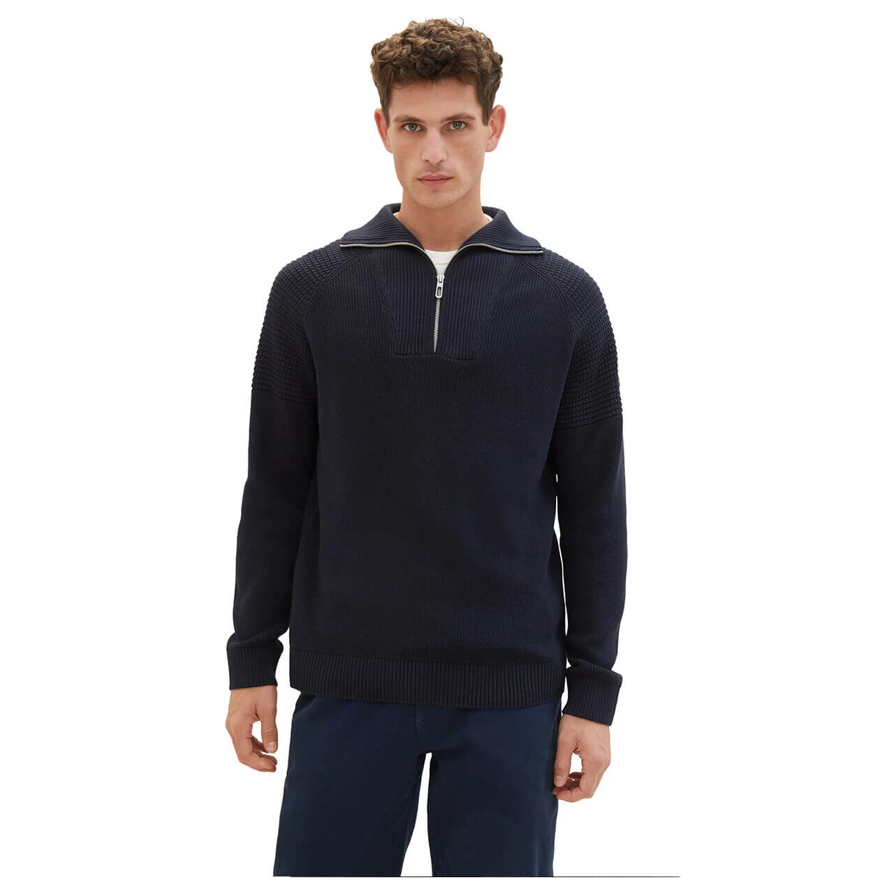 Tom Tailor Herren Troyer Pullover Sky Captain Blue 2 Tom Tailor Herren Troyer Pullover Sky Captain Blue – Bild 2