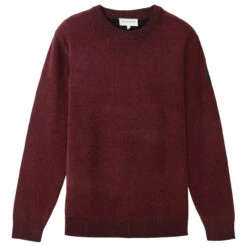 Tom Tailor Herren Pullover Twotone Effect Crewneck Knit Tawny Port Red